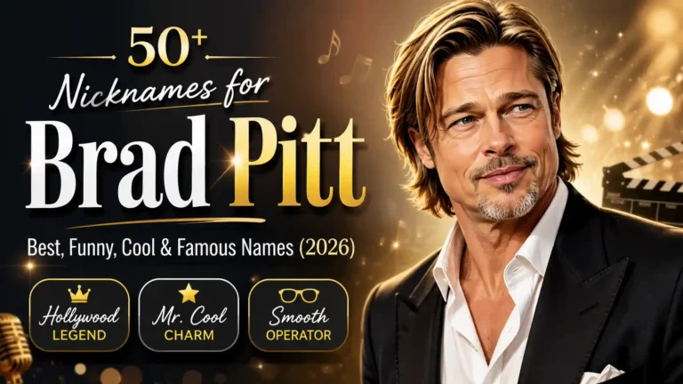 50+ Nicknames for Brad Pitt Best, Funny, Cool & Famous Names (2026)